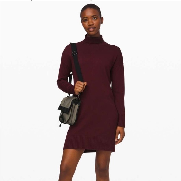Lululemon Softer Still Sweater Knit Dress Garnet Red Purple - Picture 1 of 15